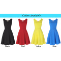 Kate Kasin Ladies Stylish Slim Fit Casual U-Neck tanque vestido amarelo sem mangas KK000487-3